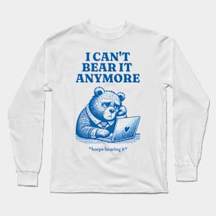 tired bear | funny vintage Long Sleeve T-Shirt